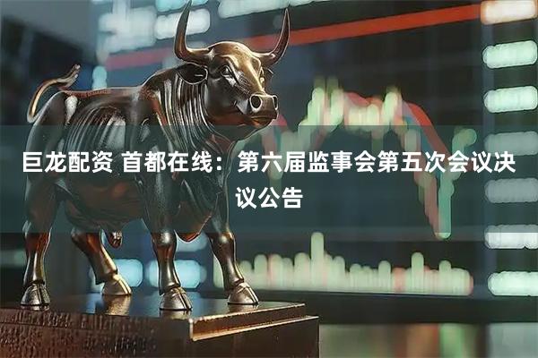 巨龙配资 首都在线：第六届监事会第五次会议决议公告